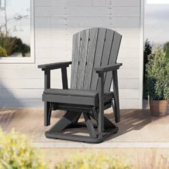 Plastic HDPE Resin Rocking Glider Chair Adirondack Swivel Outdoor Rocking Chair In Gray 19 Plastic HDPE Resin Rocking Glider Chair Adirondack Swivel Outdoor Rocking Chair In Gray -Jearey jearey plastic adirondack chairs qwyzy1 gy 31 1000