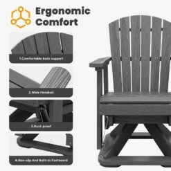 Plastic HDPE Resin Rocking Glider Chair Adirondack Swivel Outdoor Rocking Chair In Gray 17 Plastic HDPE Resin Rocking Glider Chair Adirondack Swivel Outdoor Rocking Chair In Gray -Jearey jearey plastic adirondack chairs qwyzy1 gy fa 1000
