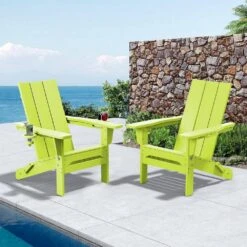 Classic Apple Green Folding Plastic Adirondack Chair With Double Cup Holder -Jearey jearey plastic adirondack chairs sbthqy pgl 31 1000