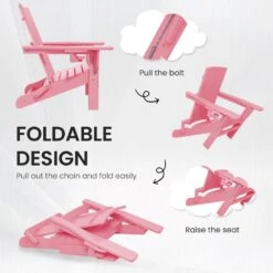 Classic Light Pink Folding Plastic Adirondack Chair With Double Cup Holder -Jearey jearey plastic adirondack chairs sbthqy qf 1f 1000