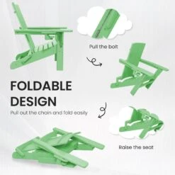 Classic Light Green Folding Plastic Adirondack Chair With Double Cup Holder -Jearey jearey plastic adirondack chairs sbthqy qgreen 1f 1000