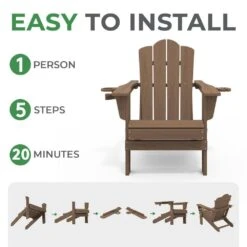 Classic Outdoor HDPE Folding Plastic Adirondack Chair With 2 Cup Holders In Brown (Set Of 1) 10 Classic Outdoor HDPE Folding Plastic Adirondack Chair With 2 Cup Holders In Brown (Set Of 1) -Jearey jearey plastic adirondack chairs sbtydy brown 1f 1000