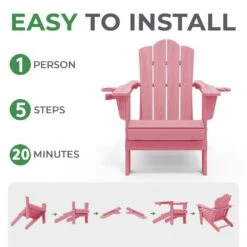 Classic Outdoor HDPE Folding Plastic Adirondack Chair With 2 Cup Holders In Pink (Set Of 1) 10 Classic Outdoor HDPE Folding Plastic Adirondack Chair With 2 Cup Holders In Pink (Set Of 1) -Jearey jearey plastic adirondack chairs sbtydy pink 1f 1000
