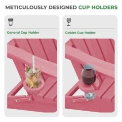 Classic Outdoor HDPE Folding Plastic Adirondack Chair With 2 Cup Holders In Pink (Set Of 1) 12 Classic Outdoor HDPE Folding Plastic Adirondack Chair With 2 Cup Holders In Pink (Set Of 1) -Jearey jearey plastic adirondack chairs sbtydy pink fa 1000