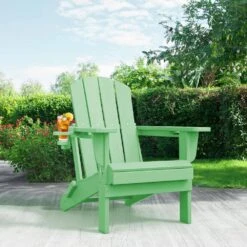 Classic Light Green Folding HDPE Adirondack Chairs With 2-Cup Holders-Weather Resistant Patio Outdoor Chair (Set Of 1) 11 Classic Light Green Folding HDPE Adirondack Chairs With 2-Cup Holders-Weather Resistant Patio Outdoor Chair (Set Of 1) -Jearey jearey plastic adirondack chairs sbtzdy lgn c3 1000