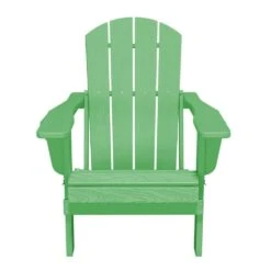 Classic Light Green Folding HDPE Adirondack Chairs With 2-Cup Holders-Weather Resistant Patio Outdoor Chair (Set Of 1) 15 Classic Light Green Folding HDPE Adirondack Chairs With 2-Cup Holders-Weather Resistant Patio Outdoor Chair (Set Of 1) -Jearey jearey plastic adirondack chairs sbtzdy lgn fa 1000