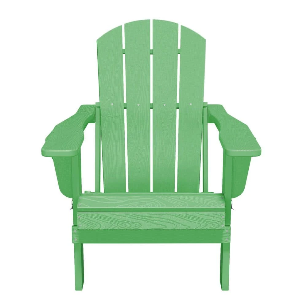 Classic Light Green Folding HDPE Adirondack Chairs With 2-Cup Holders-Weather Resistant Patio Outdoor Chair (Set Of 1) 7 Classic Light Green Folding HDPE Adirondack Chairs With 2-Cup Holders-Weather Resistant Patio Outdoor Chair (Set Of 1) - Image 7