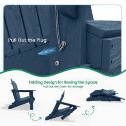 Classic Navy Blue Plastic Adirondack Chair 2-Person Outdoor Loveseat With Foldable Design 14 Classic Navy Blue Plastic Adirondack Chair 2-Person Outdoor Loveseat With Foldable Design -Jearey jearey plastic adirondack chairs srydy blue 44 1000