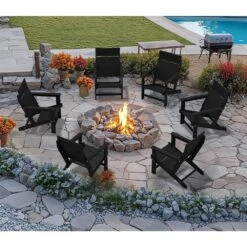 HDPE Black Adirondack Chair-Panel-Back All-Weather Heavy Woodgrain For Garden, Poolside And Deck 17 HDPE Black Adirondack Chair-Panel-Back All-Weather Heavy Woodgrain For Garden, Poolside And Deck -Jearey jearey plastic adirondack chairs xdabanqwy black 31 1000