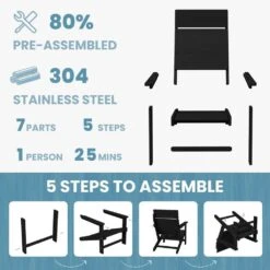 HDPE Black Adirondack Chair-Panel-Back All-Weather Heavy Woodgrain For Garden, Poolside And Deck 11 HDPE Black Adirondack Chair-Panel-Back All-Weather Heavy Woodgrain For Garden, Poolside And Deck -Jearey jearey plastic adirondack chairs xdabanqwy black c3 1000