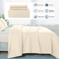 3-Piece Beige Modern Microfiber King-Quilt-Set Quilt Set -Jearey jearey quilts coverlets bg cg3jt k 44 1000