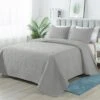 2-Piece Light Gray Modern Microfiber Twin/Twin-XL-Quilt-Set Quilt Set
