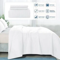 2-Piece White Modern Microfiber Twin/Twin-XL-Quilt-Set Quilt Set -Jearey jearey quilts coverlets wt cg3jt t txl 44 1000