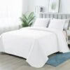 2-Piece White Modern Microfiber Twin/Twin-XL-Quilt-Set Quilt Set