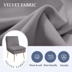 Grey 1-Piece Armless Upholstered Leisure Tight Back Accent Side Chair With Cushion -Jearey light grey jearey ottomans e11xxy hd gy 4f 1000