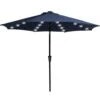 10 Ft. Steel Lighted Market Tilt Solar Umbrella With Crank In Navy