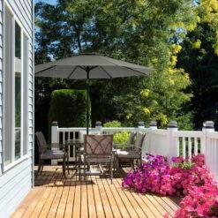 11 Ft. 2 -Tiers 8 Sturdy Ribs Outdoor Market Patio Umbrellas With Crank Lift In Gray 13 11 Ft. 2 -Tiers 8 Sturdy Ribs Outdoor Market Patio Umbrellas With Crank Lift In Gray -Jearey market umbrellas 11sc zzs gy 31 1000