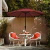 11 Ft. 2 -Tiers 8 Sturdy Ribs Outdoor Market Patio Umbrellas With Crank Lift In Red
