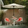 11 Ft. Steel Crank Lift Patio Umbrella In Creamy White