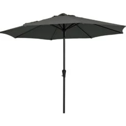 11 Ft. Steel Crank Lift Patio Umbrella In Gray