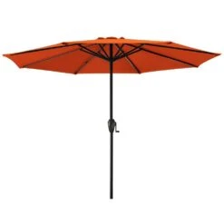 11 Ft. Steel Crank Lift Patio Umbrella In Orange