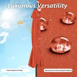 11 Ft. Steel Crank Lift Patio Umbrella In Orange -Jearey market umbrellas 11zzs orange a0 1000