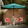 11 Ft. Steel Crank Lift Patio Umbrella In Peacock Blue