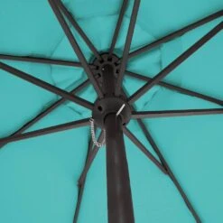 11 Ft. Steel Crank Lift Patio Umbrella In Peacock Blue -Jearey market umbrellas 11zzs pblue a0 1000