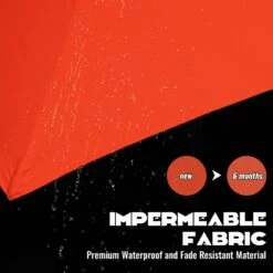 9FT Two Layer Wind Vent Patio Market Umbrella With Push Button And Tilt Crank Lifting In Orange -Jearey market umbrellas 2ly 9ft oe 4f 1000