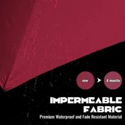 9FT Two Layer Wind Vent Patio Market Umbrella With Push Button And Tilt Crank Lifting In Red -Jearey market umbrellas 2ly 9ft red 4f 1000