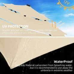 3-Tier 9 Ft. Steel Crank Lift Market Patio Umbrella In Beige -Jearey market umbrellas 3c 9zzs be 40 1000