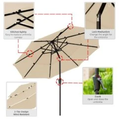 3-Tier 9 Ft. Steel Crank Lift Market Patio Umbrella In Beige -Jearey market umbrellas 3c 9zzs be 77 1000