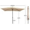 6.5 Ft. X 10 Ft. Steel Lighted Market Tilt Solar Umbrella With Crank In Beige