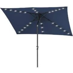 6.5 Ft. X 10 Ft. Steel Lighted Market Tilt Solar Umbrella With Crank In Navy -Jearey market umbrellas 6 5 10dz zzs ny 1d 1000