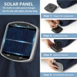 6.5 Ft. X 10 Ft. Steel Lighted Market Tilt Solar Umbrella With Crank In Navy -Jearey market umbrellas 6 5 10dz zzs ny 77 1000