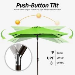 7.5 Ft. X 7.5 Ft. Square Market Outdoor Patio Umbrella In Apple Green -Jearey market umbrellas 7 5fxzzs ag e1 1000