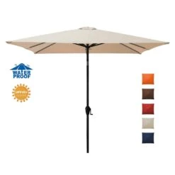7.5 Ft. X 7.5 Ft. Square Market Outdoor Patio Umbrella In Beige