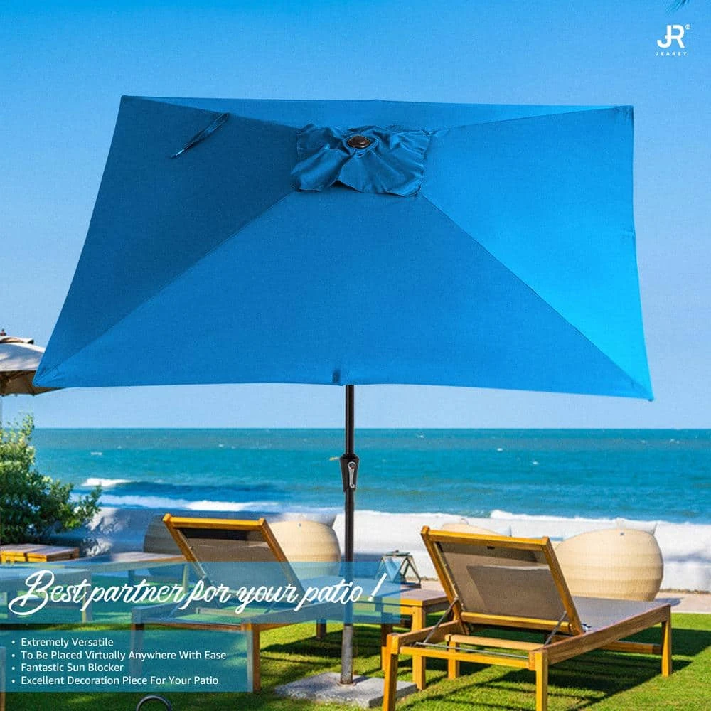 7.5 Ft. X 7.5 Ft. Square Market Outdoor Patio Umbrella In Blue 1 7.5 Ft. X 7.5 Ft. Square Market Outdoor Patio Umbrella In Blue