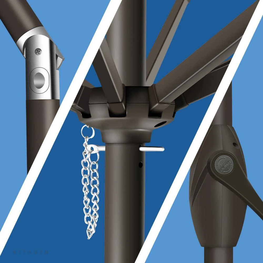 7.5 Ft. X 7.5 Ft. Square Market Outdoor Patio Umbrella In Blue 6 7.5 Ft. X 7.5 Ft. Square Market Outdoor Patio Umbrella In Blue - Image 6