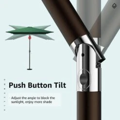 7.5 Ft. X 7.5 Ft. Square Market Outdoor Patio Umbrella In Dark Green -Jearey market umbrellas 7 5fxzzs dg 1d 1000