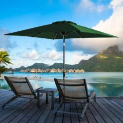 7.5 Ft. X 7.5 Ft. Square Market Outdoor Patio Umbrella In Dark Green -Jearey market umbrellas 7 5fxzzs dg 31 1000