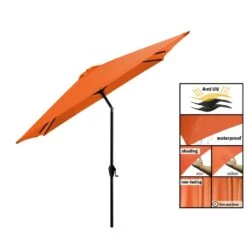 7.5 Ft. X 7.5 Ft. Square Market Outdoor Patio Umbrella In Orange -Jearey market umbrellas 7 5fxzzs orange 40 1000