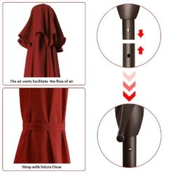 7.5 Ft. X 7.5 Ft. Square Market Outdoor Patio Umbrella In Red -Jearey market umbrellas 7 5fxzzs red 40 1000