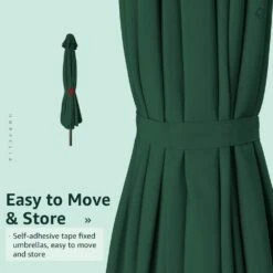 7.5 Ft. Steel Market With Push Button Tilt And Crank Lift (6-Rips) In Dark Green -Jearey market umbrellas 7 5zzs green 66 1000