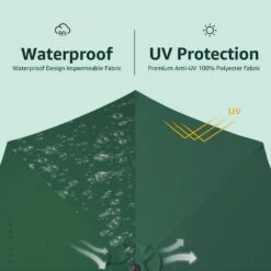 7.5 Ft. Steel Market With Push Button Tilt And Crank Lift (6-Rips) In Dark Green -Jearey market umbrellas 7 5zzs green a0 1000