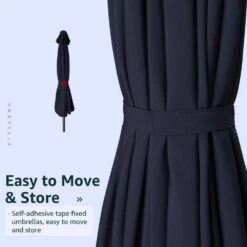 7.5 Ft. Steel Market With Push Botton Tilt And Crank Lift (6-Rips) In Navy -Jearey market umbrellas 7 5zzs navy 66 1000