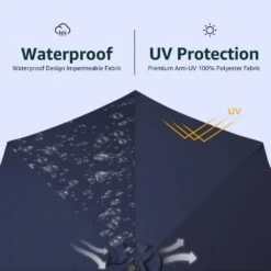 7.5 Ft. Steel Market With Push Botton Tilt And Crank Lift (6-Rips) In Navy -Jearey market umbrellas 7 5zzs navy a0 1000