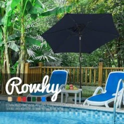 7.5 Ft. Steel Market With Push Botton Tilt And Crank Lift (6-Rips) In Navy -Jearey market umbrellas 7 5zzs navy e1 1000