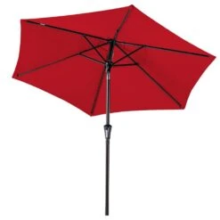 7.5 Ft. Steel Market With Push Botton Tilt And Crank Lift (6-Rips) In Red