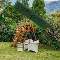 8.5 Ft. X 8.5 Ft. Steel Anti-UV Polyester Fabric Market Tilt Patio Umbrella In Green 17 8.5 Ft. X 8.5 Ft. Steel Anti-UV Polyester Fabric Market Tilt Patio Umbrella In Green -Jearey market umbrellas 8 5fxs green 31 1000